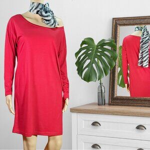 Casual Cool Shoulder Dress - Burgundy